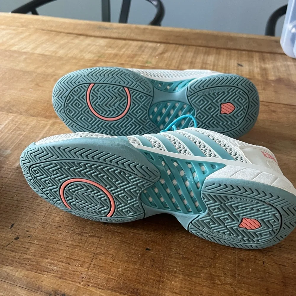 K-Swiss Teal and White Athletic Shoes - Picture 5 of 5